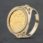 Second Hand 9ct Yellow Gold 1982 Queen Elizabeth II Half Sovereign Coin Ring 41201260BND