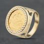 Second Hand 9ct Yellow Gold 2004 Queen Elizabeth II Half Sovereign Coin Ring 41201261BND