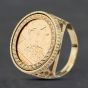 Second Hand 9ct Yellow Gold 1982 Queen Elizabeth II Half Sovereign Coin Ring 41201262BND
