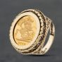 Second Hand 9ct Yellow Gold 2009 Queen Elizabeth II Half Sovereign Coin Ring 41201264BND