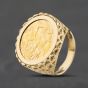Second Hand 9ct Yellow Gold George V 1914 Full Sovereign Coin Ring 41201288BND