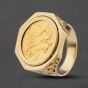 Second Hand Yellow Gold 1976 Full Sovereign Coin Ring 41201295