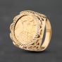 Second Hand 9ct Yellow Gold George V 1914 Half Sovereign Coin Ring 41201300BND