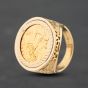 Second Hand 9ct Yellow Gold Queen Elizabeth II 1982 Half Sovereign Coin Ring 41201301BND
