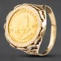 Second Hand Yellow Gold 1983 1/10Th Krugerrand Coin Ring 412058241
