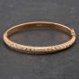 Second Hand 9ct Yellow Gold Frosted Standard Hinged Bangle 41211113