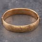 Second Hand 9ct Yellow Gold Half Engraved Standard Hinged Bangle 41211177