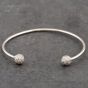 Second Hand 9ct White Gold Cubic Zirconia Pave Set Standard Torque Bangle 41211223