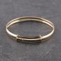 Second Hand 9ct Yellow Gold Diamond Plain Small Expandable Bangle 41211279