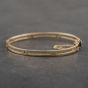 Second Hand 9ct Yellow Gold Cut Out Design Medium Hinged Bangle 41211301