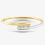 Second Hand 18ct Two Colour Gold Crossover Channel Standard Hinged Bangle 41211330