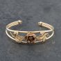 Second Hand 9ct Two Colour Gold Rose And Leaf Standard Cuff Bangle 41211332