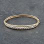 Second Hand 9ct Two Colour Gold Diamond Standard Hinged Bangle 41211333