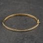 Second Hand 18ct Yellow Gold 2.67ct Brilliant Cut Diamond Full Channel Set Hinged Bangle 41211345