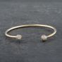 Second Hand 9ct Yellow Gold Cubic Zirconia Set Standard Torque Bangle 41211346