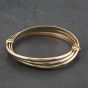 Second Hand 14ct Three Colour Gold Twisted Three Row Standard Hinged Bangle 41211355