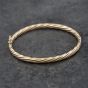 Second Hand 9ct Yellow Gold Twisted Hinged Bangle 41211365