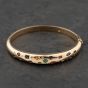 Second Hand 14ct Yellow Gold 0.16ct Multi Stone Hinged Bangle 41211372
