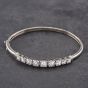 Second Hand Silver Graduating Cubic Zirconia Hinged Bangle 41211375