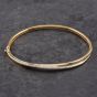 Second Hand 9ct Yellow Gold 0.15ct Diamond Crossover Hinged Bangle 41211376