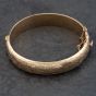 Second Hand Vintage 9ct Yellow Gold Hinged Engraved Bangle 41211379
