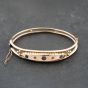 Second Hand Vintage 9ct Rose Gold Sapphire & Diamond Hinged Bangle 41211392