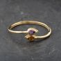 Second Hand 18ct Yellow Gold Citrine & Amethyst Set Torque Bangle 41211393