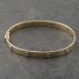 Second Hand 9ct Two Colour Gold Screw Head Design Hinged Bangle 41211395