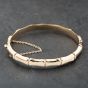 Second Hand Vintage 9ct Yellow Gold Bamboo Pattern Hinged Bangle 41211412