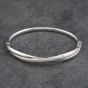 Second Hand 9ct White Gold Diamond Brushed & Polished Crossover Small Hinged Bangle 41211430