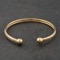 Second Hand 9ct Yellow Gold Celtic Style Pattern Torque Bangle 41211437