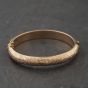 Second Hand Antique 9ct Rose Gold Hand Engraved Flower Pattern Small Hinged Bangle 41211438