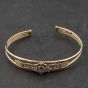 Second Hand 9ct Yellow Gold Amethyst Openwork Cuff Bangle 41211450