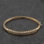Second Hand 9ct Yellow Gold 0.85ct Brilliant Cut Diamond Set Three Row Hinged Bangle 41211470