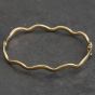 Second Hand 9ct Yellow Gold Wave Hinged Bangle 41211479