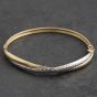 Second Hand 9ct Two Colour Gold Crossover Hinged Bangle 41211481