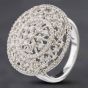 Second Hand Sterling Silver Brilliant Cut Diamond Open Work Cluster Ring 412200214