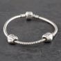 Second Hand Pandora Sterling Silver Mum & Love Charms & 7 Inch Charm Bracelet 41221044