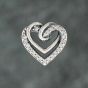 Second Hand Pandora Silver Cubic Zirconia Sparkling Entwined Hearts Charm 41221141