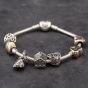 Second Hand Pandora Silver Assorted Charms 7 Inch Snake Charm Bracelet 41221180