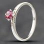 Second Hand Silver Pink Cubic Zirconia Pandora You & Me Ring 41221228
