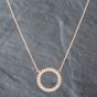 Second Hand Pandora Silver Cubic Zirconia Open Circle Pendant & 17.5 Inch Trace Chain 41221240