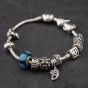 Second Hand Pandora Silver Multi Stone Assorted Bead 21cm Snake Charm Bracelet 41221312