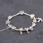Second Hand Pandora Silver 11 Assorted Bead 20cm Snake Charm Bracelet 41221315