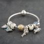 Second Hand Pandora Silver Multi Stone Pandora 9 Assorted Disney Medium Charm Bangle 41221387