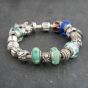 Second Hand Pandora Silver Multi Stone Pandora Assorted 8.5 Inch Charm Bracelet 41221389