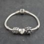 Second Hand Pandora Silver Multi Stone Pandora 3 Assorted 7.5 Inch Charm Bracelet 41221393