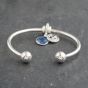 Second Hand Pandora Silver Cubic Zirconia Pandora Moon And Stars Small Torque Charm Bangle 41221398