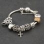 Second Hand Pandora Silver Pandora 11 Assorted Charms And 7 Inch Charm Bracelet 41221423