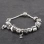 Second Hand Pandora Silver With Fifteen Various Charms 8 Inch Bracelet 41221431